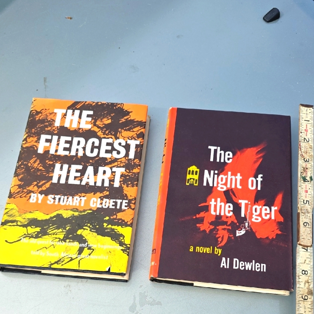 Vintage Books Lot 2 Night Of Tiger & Fiercest Heart 1950s 60s HC Decor